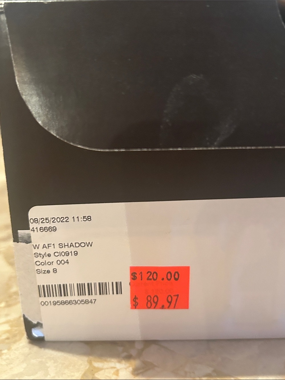 Nike AF1 shadow White Sneakers with Green Swoosh and Blue Accents women’s 8 BNIB - Picture 3 of 8